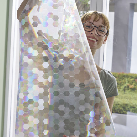 Fensterfolie static Rainbow Hexagon image number null